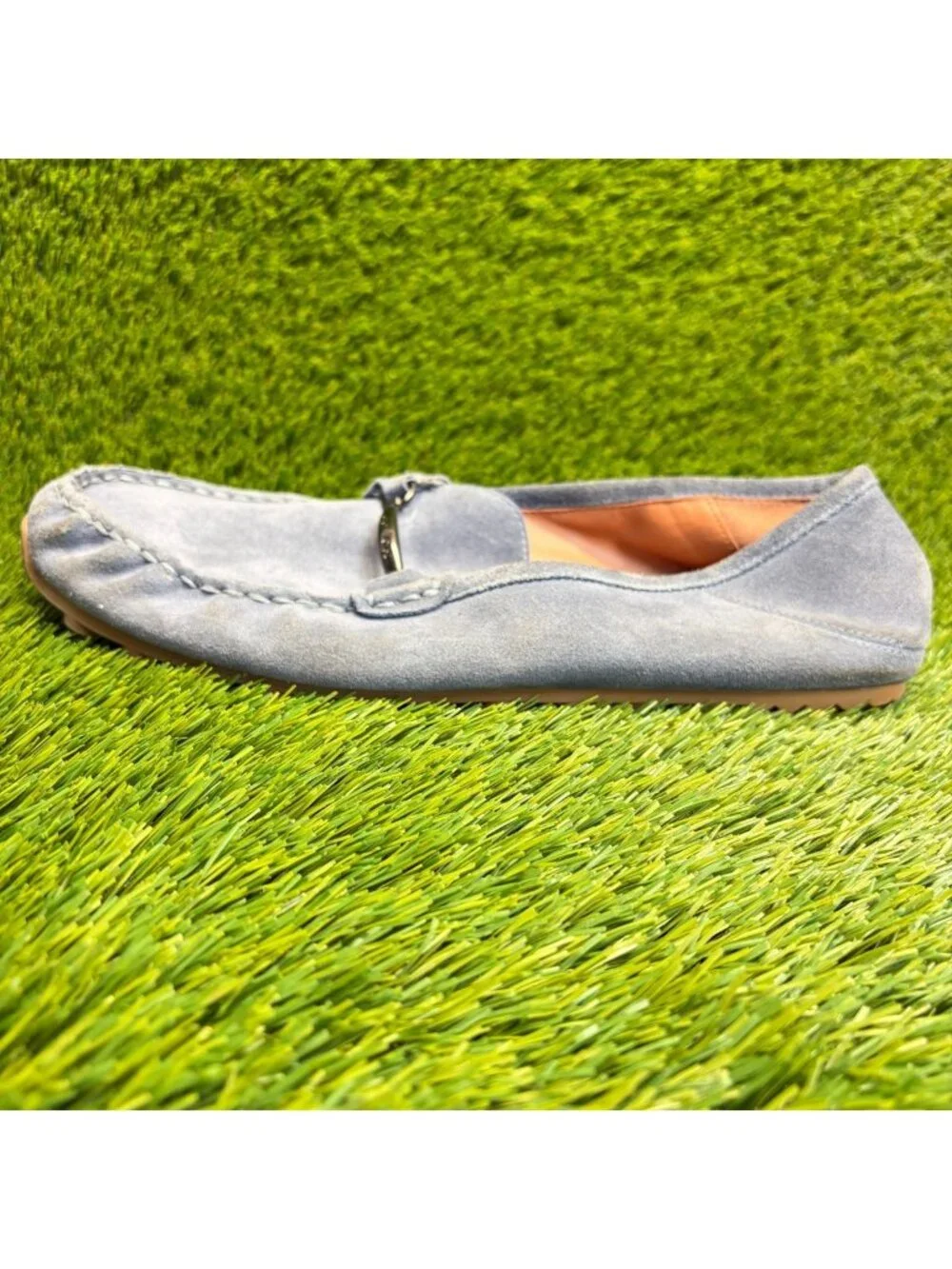 Coach Collapsible Heel Driver Mens Size 10 Blue Gum Classic Slip On Loafer Shoes